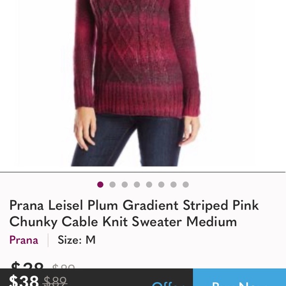 Prana Leisel Plum Gradient Striped Pink Cable Knit Long Sleeve Sweater - Picture 10 of 10
